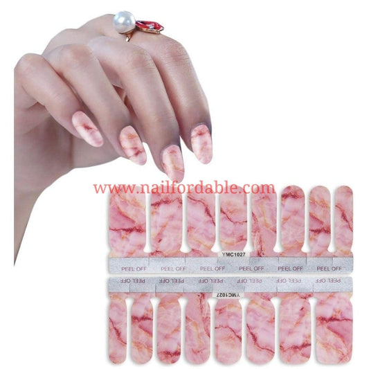 Pink marble Nail Wraps | Semi Cured Gel Wraps | Gel Nail Wraps |Nail Polish | Nail Stickers