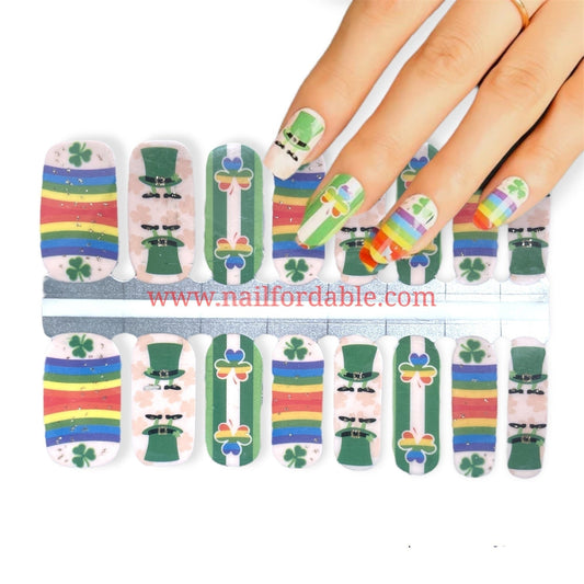 Ready for St. Patrickâ€™s day Nail Wraps | Semi Cured Gel Wraps | Gel Nail Wraps |Nail Polish | Nail Stickers