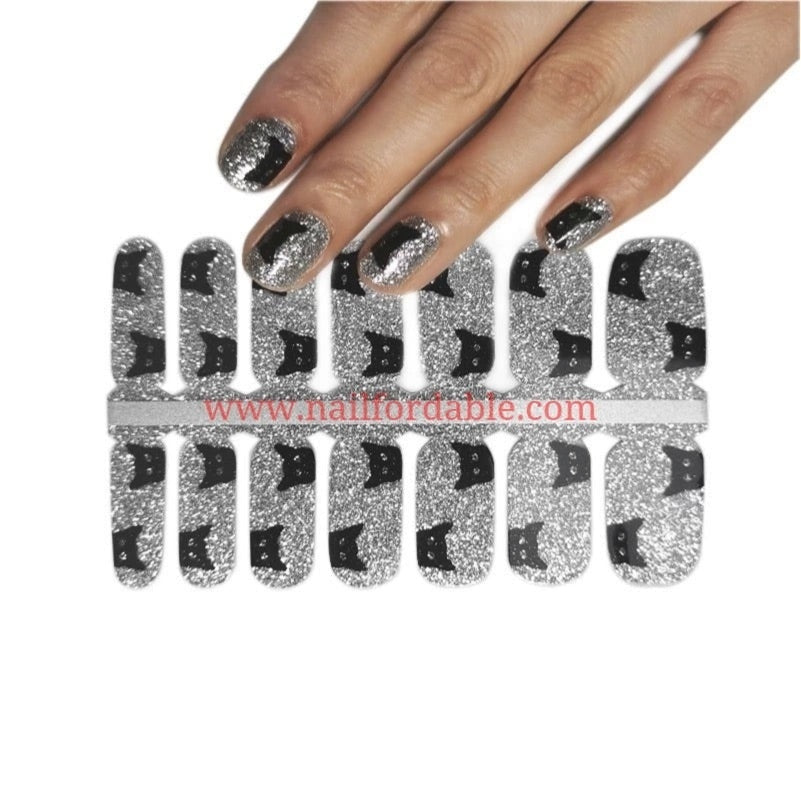 Black cats Nail Wraps | Semi Cured Gel Wraps | Gel Nail Wraps |Nail Polish | Nail Stickers