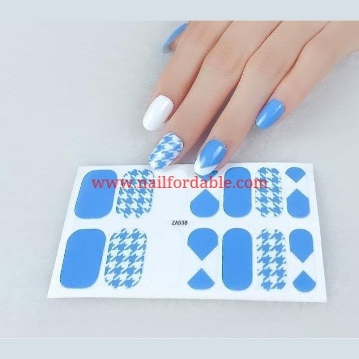 Blue patterns Nail Wraps | Semi Cured Gel Wraps | Gel Nail Wraps |Nail Polish | Nail Stickers