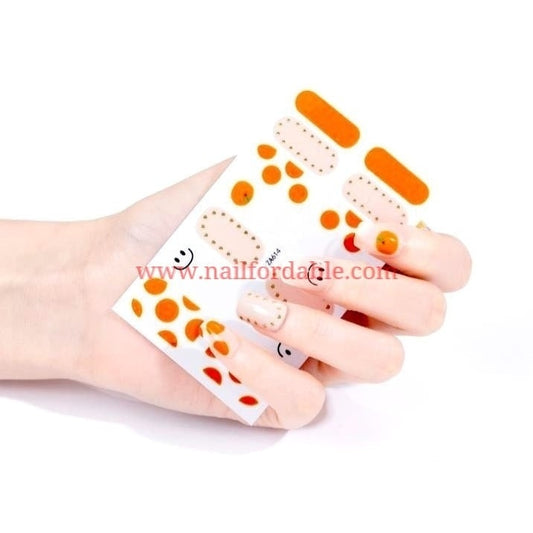 Oranges Nail Wraps | Semi Cured Gel Wraps | Gel Nail Wraps |Nail Polish | Nail Stickers