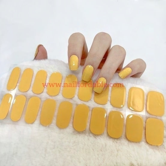 Yellow - Cured Gel Wraps Air Dry/Non UV Nail Wraps | Semi Cured Gel Wraps | Gel Nail Wraps |Nail Polish | Nail Stickers