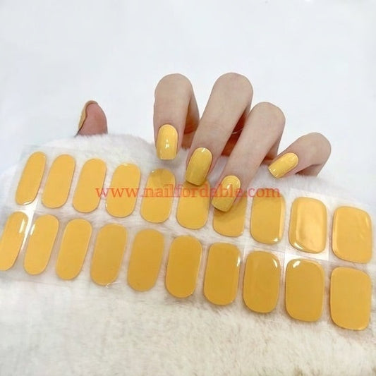 Yellow - Cured Gel Wraps Air Dry/Non UV Nail Wraps | Semi Cured Gel Wraps | Gel Nail Wraps |Nail Polish | Nail Stickers