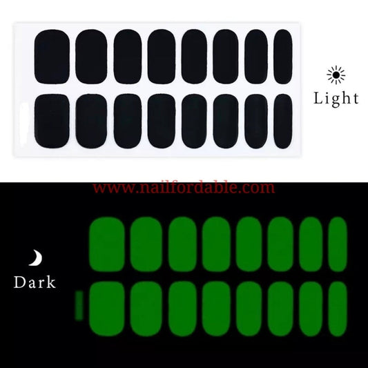 Black Luminous Nail Wraps | Semi Cured Gel Wraps | Gel Nail Wraps |Nail Polish | Nail Stickers