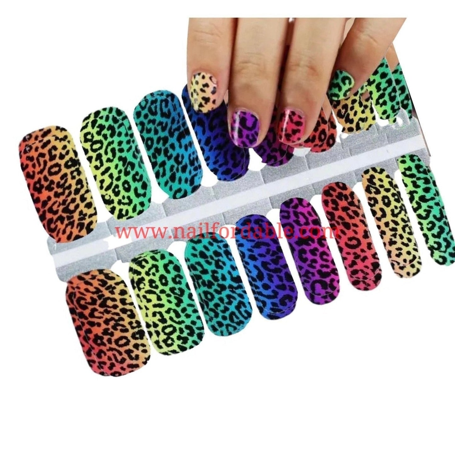Leopard neon Nail Wraps | Semi Cured Gel Wraps | Gel Nail Wraps |Nail Polish | Nail Stickers