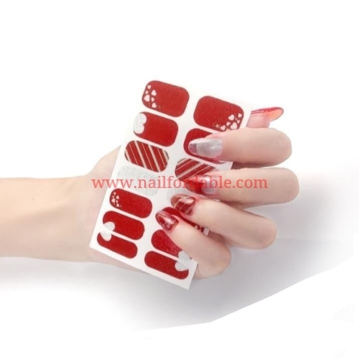 Wrapped with love Nail Wraps | Semi Cured Gel Wraps | Gel Nail Wraps |Nail Polish | Nail Stickers