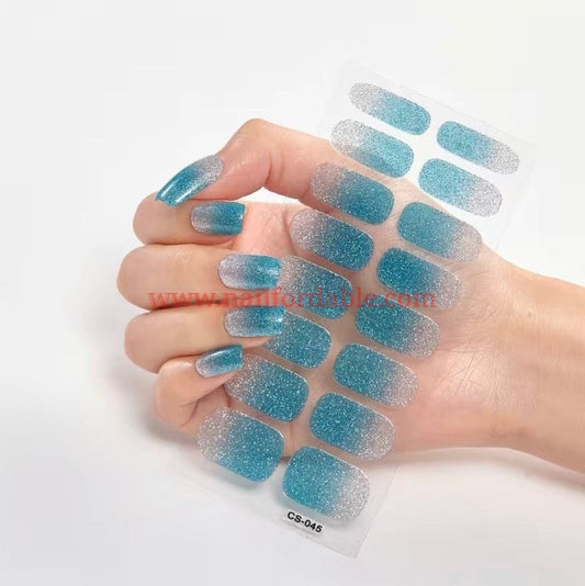 Blue sky gradient | Nail Wraps | Nail Stickers | Nail Strips | Gel Nails | Nail Polish Wraps - Nailfordable
