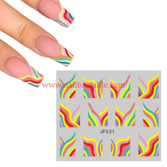Flames water decal | Nail Wraps | Nail Stickers | Nail Strips | Gel Nails | Nail Polish Wraps - Nailfordable