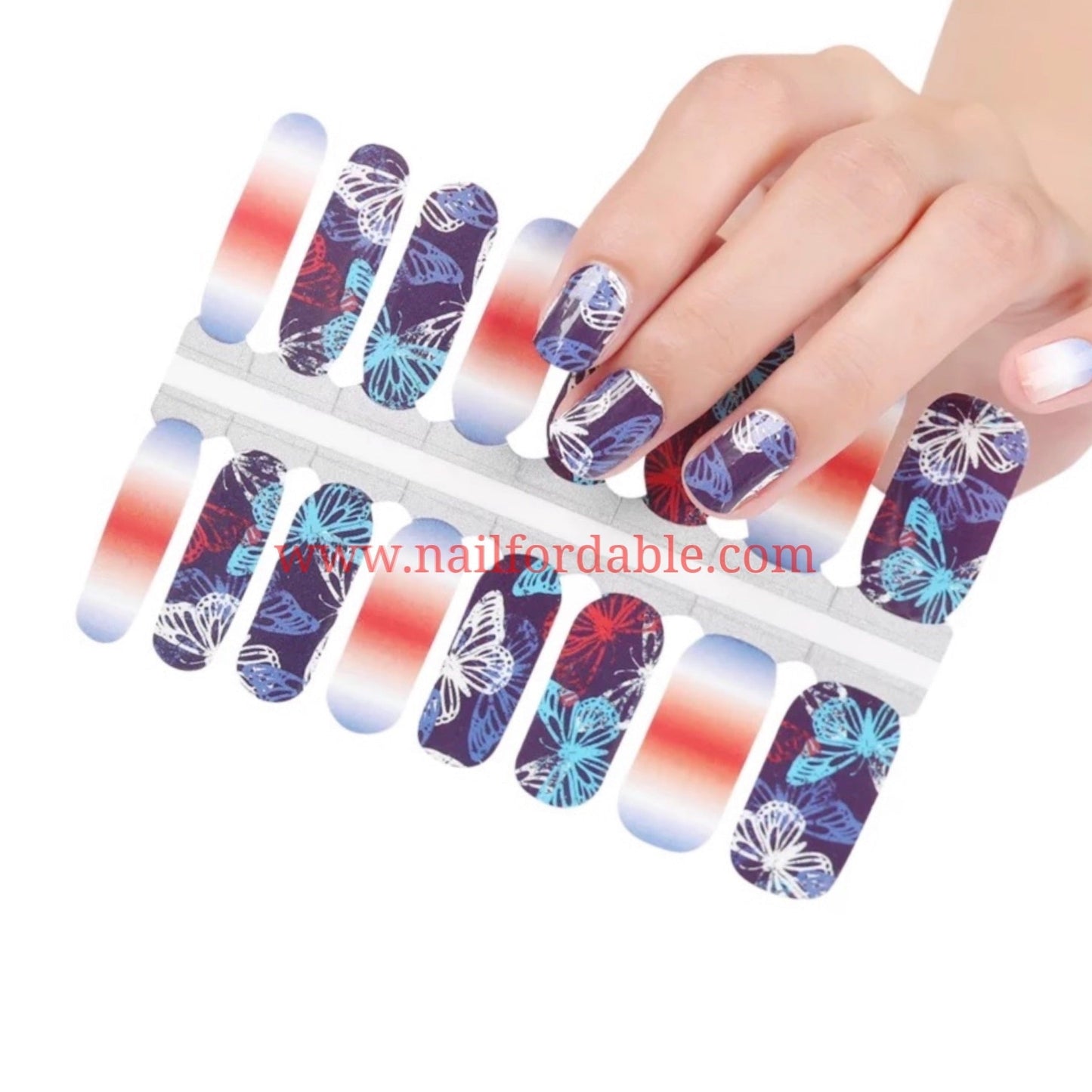 Patriotic soul Nail Wraps | Semi Cured Gel Wraps | Gel Nail Wraps |Nail Polish | Nail Stickers