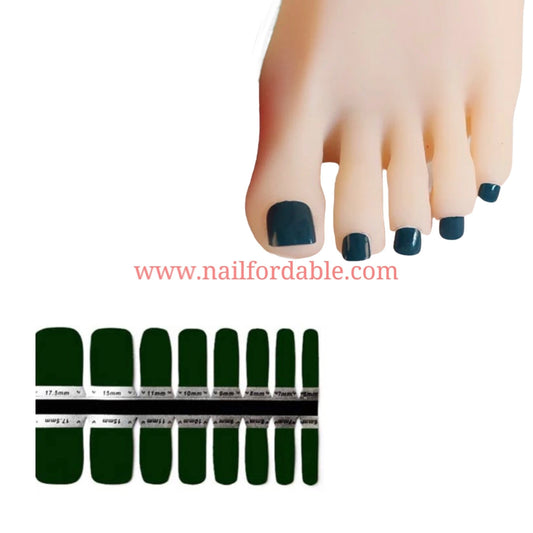 Dark Green Solid | Nail Wraps | Nail Stickers | Nail Strips | Gel Nails | Nail Polish Wraps - Nailfordable